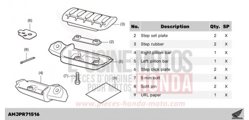 KIT,COMFORTABLE PILLION STEP CRF1100D3R de 2024